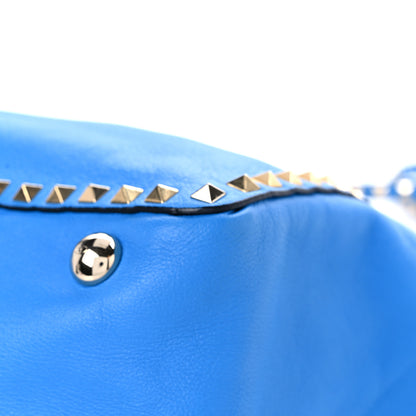 Valentino Garavani Vitello Medium Rockstud Tote Blue Fluo 7 of 12