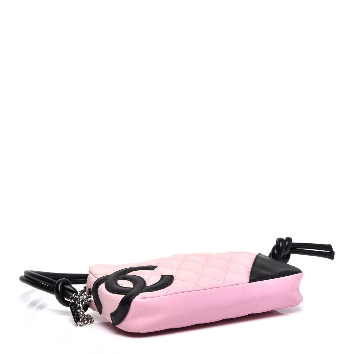 Chanel Calfskin Quilted Cambon Pochette Pink Black 4 of 11