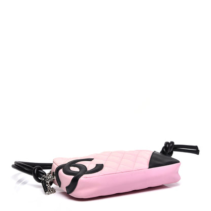 Chanel Calfskin Quilted Cambon Pochette Pink Black 4 of 11