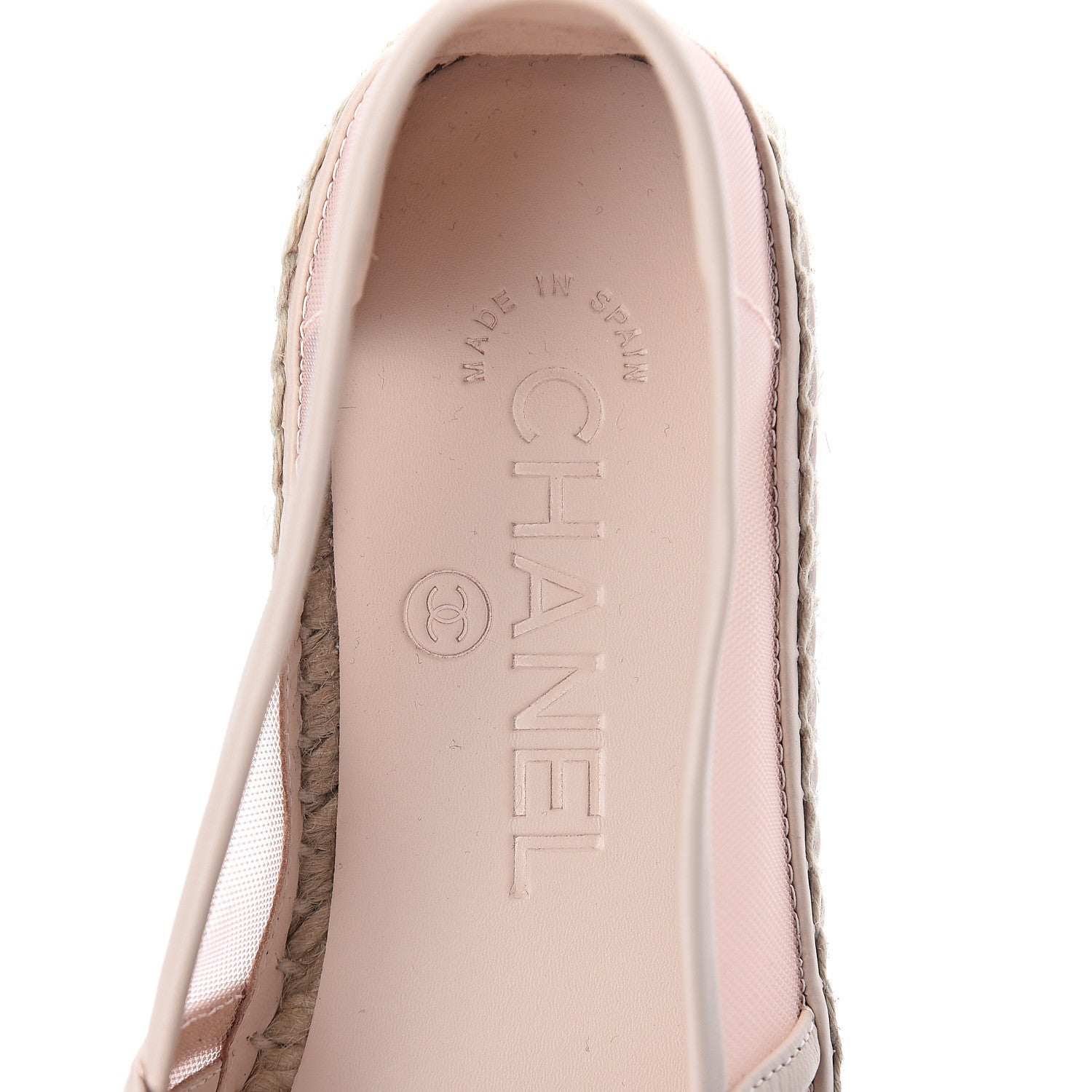 Chanel Mesh Grosgrain CC Espadrilles 35 Pink 5 of 8