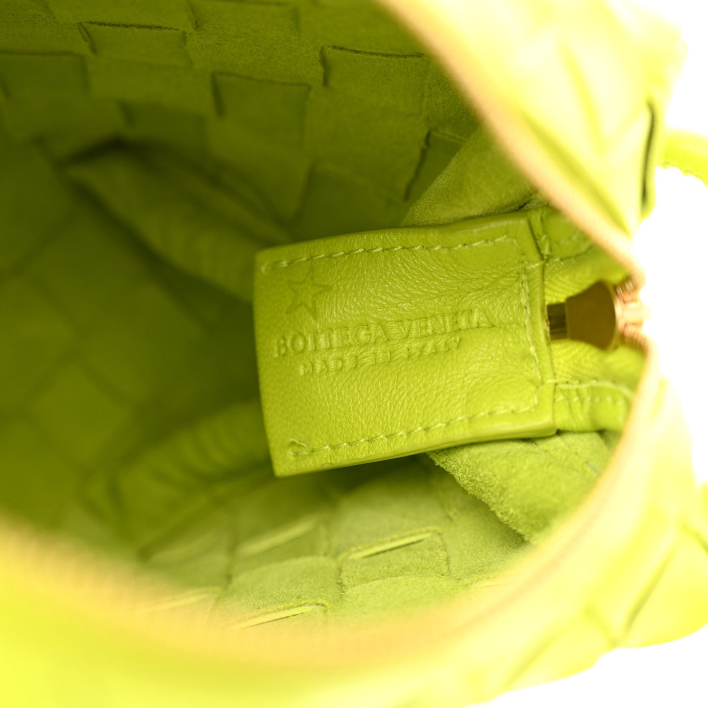 Nappa Intrecciato Mini Loop Camera Bag Acid Kiwi