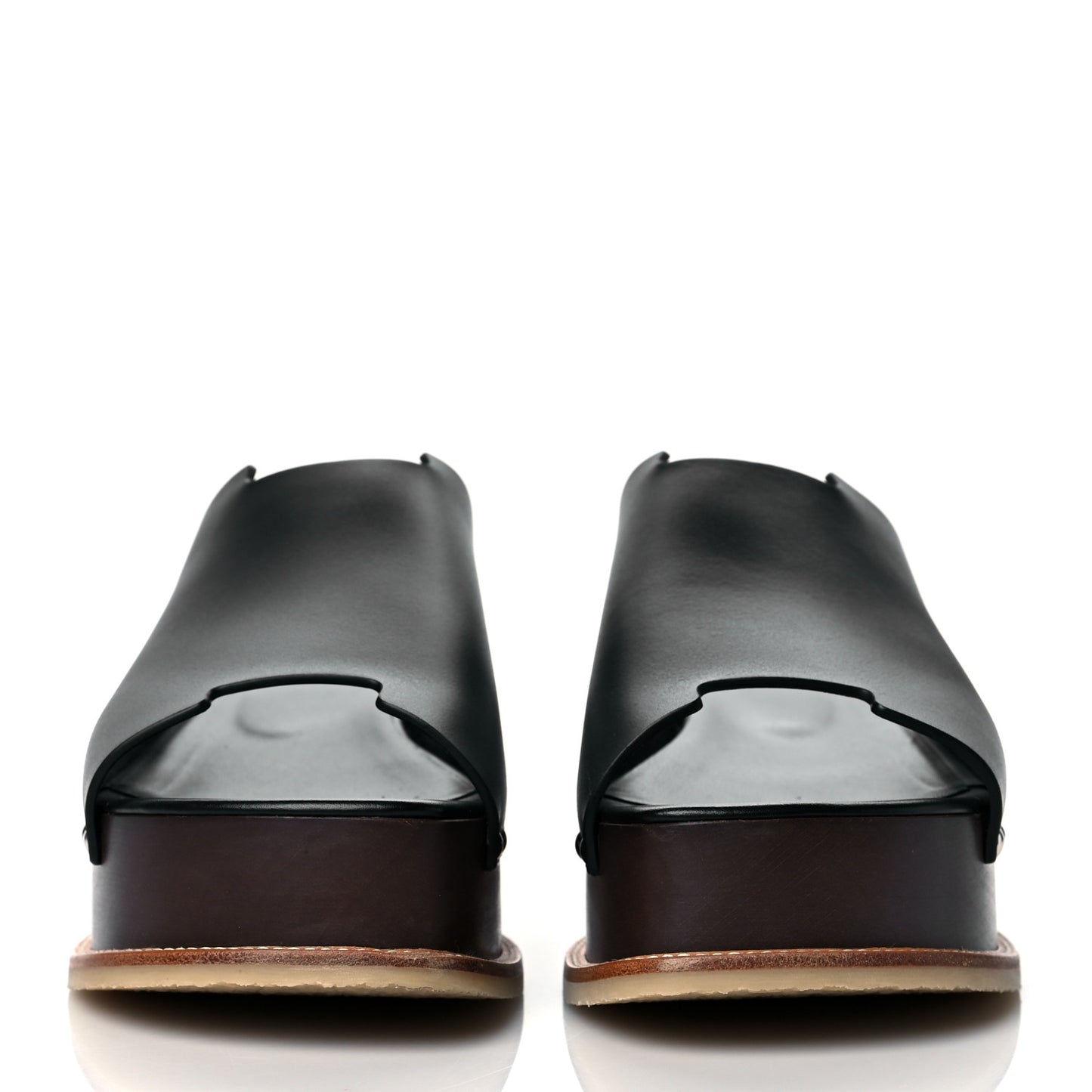 Calfskin Ellipse Sandals 37 Black
