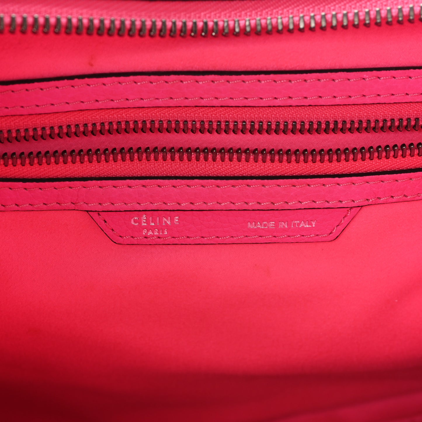 Drummed Calfskin Mini Luggage Fluo Pink