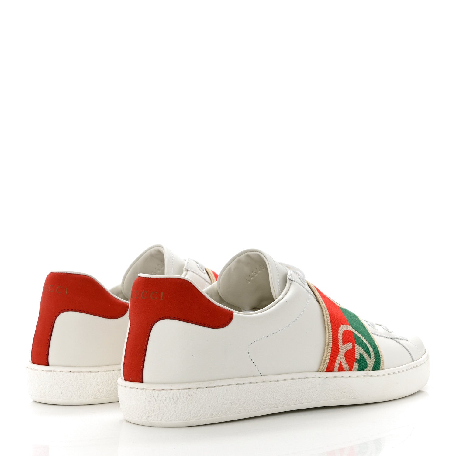 Gucci Calfskin Web Interlocking G Mens Ace Sneakers 8.5 White 4 of 8
