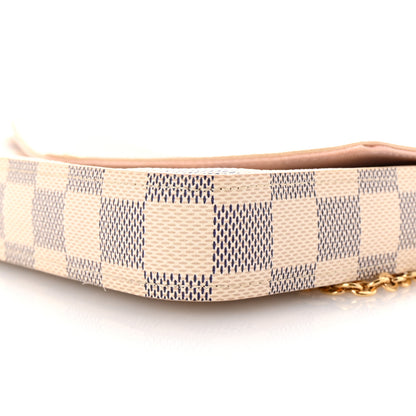 Louis Vuitton Damier Azur Pochette Felicie Chain Wallet Rose Ballerine 10 of 10