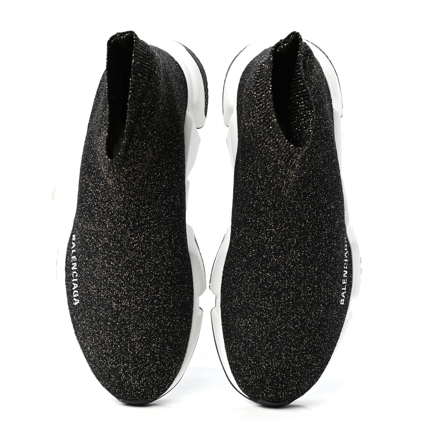 Knit Metal Womens Speed Sneakers 37 Black Gold