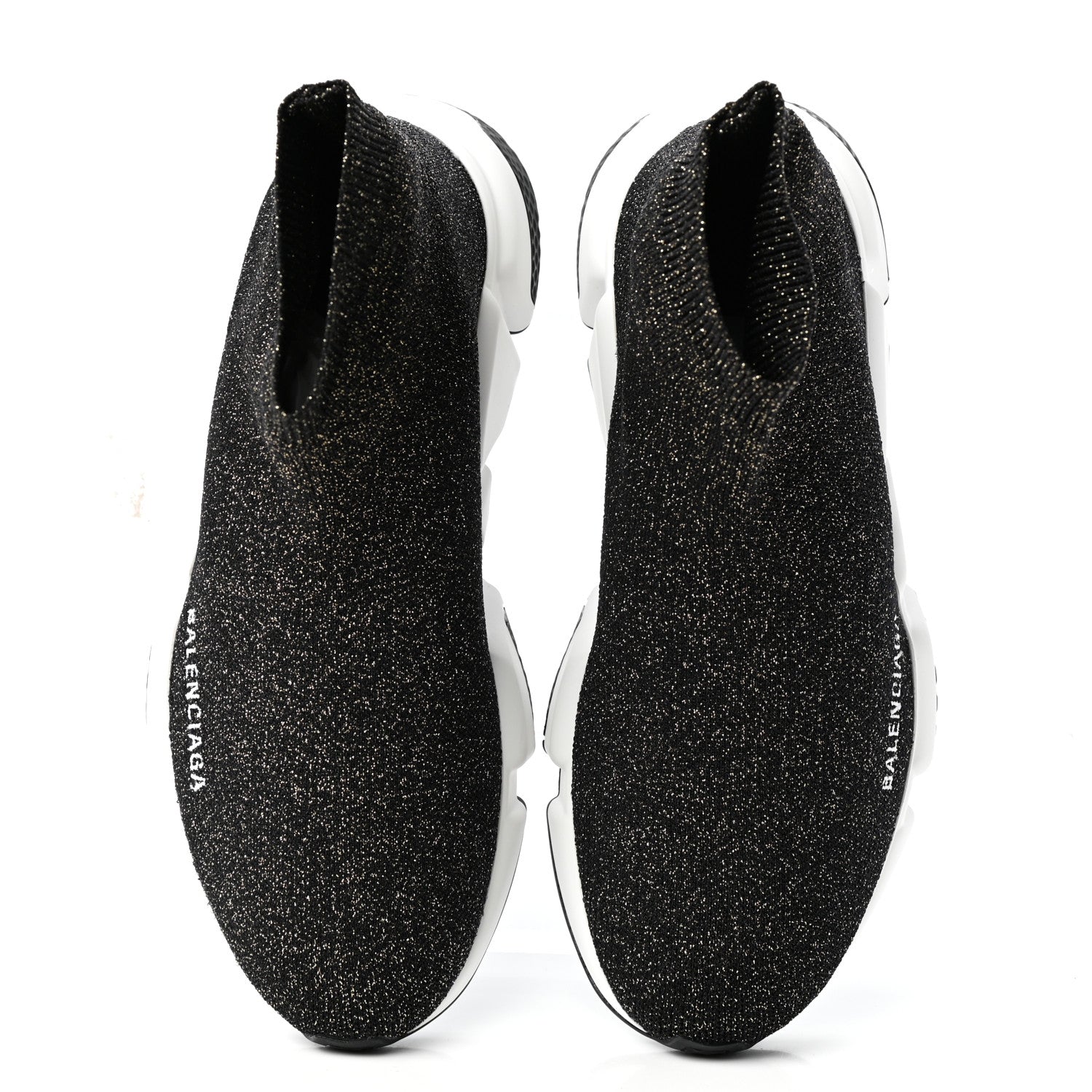 Balenciaga Knit Metal Womens Speed Sneakers 37 Black Gold 5 of 10