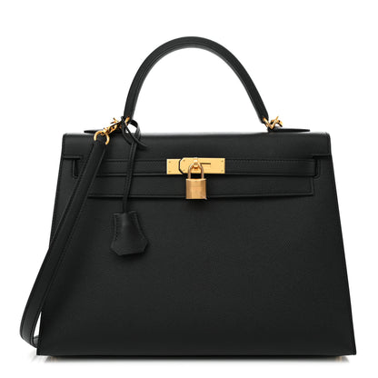 Hermes Epsom Kelly Sellier 32 Black 1 of 15