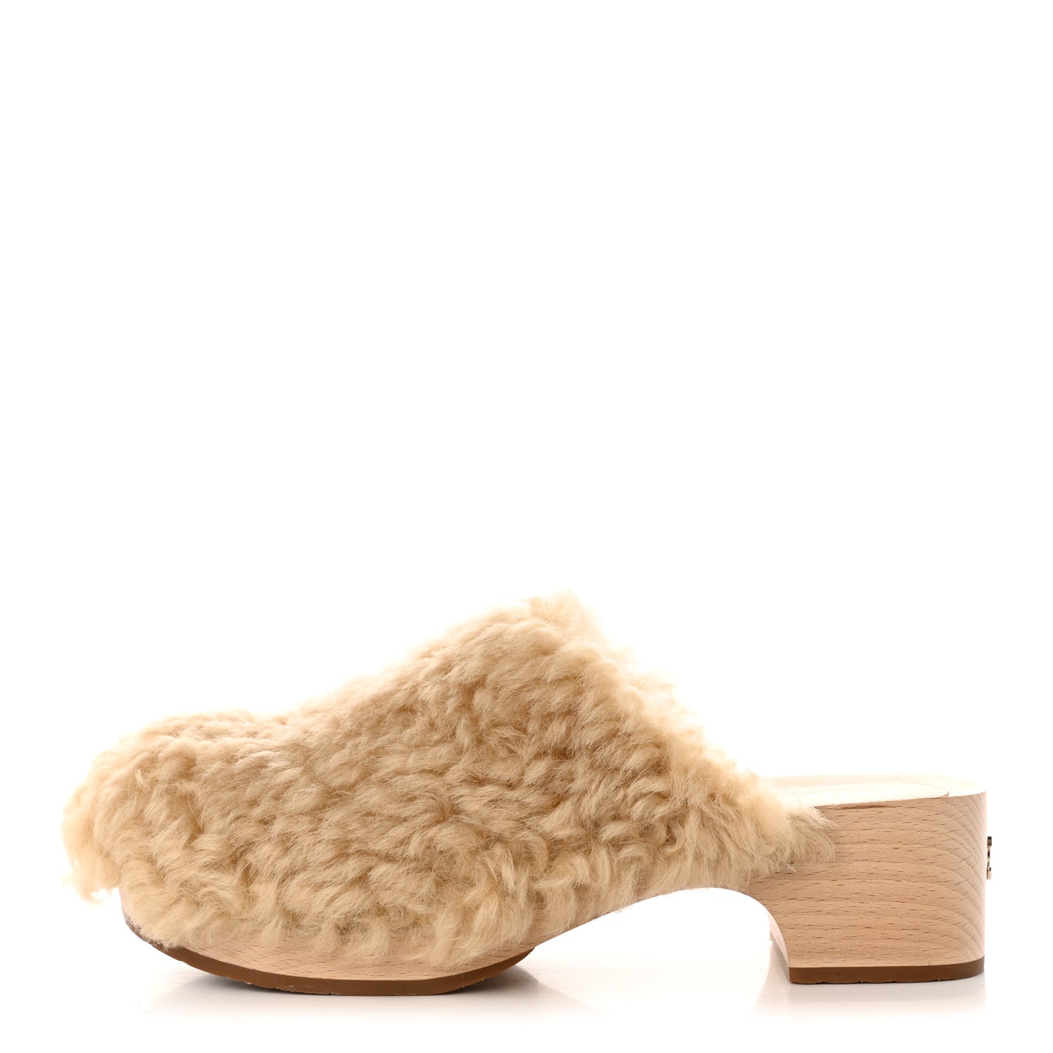 Chanel Shearling Lambskin Clogs 41 Beige 1 of 11