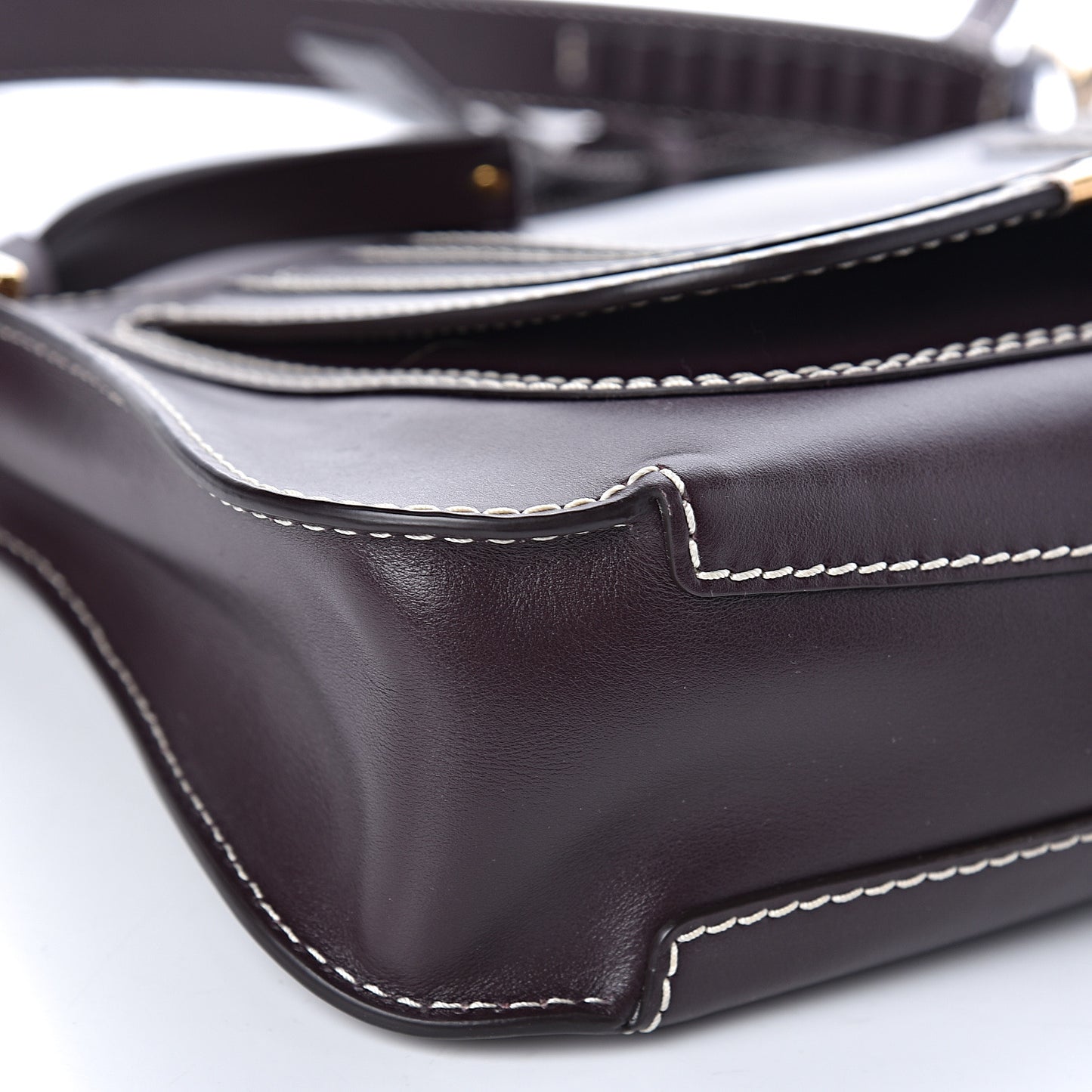 Calfskin Medium Marcie Saddle Shoulder Bag Black Raisin