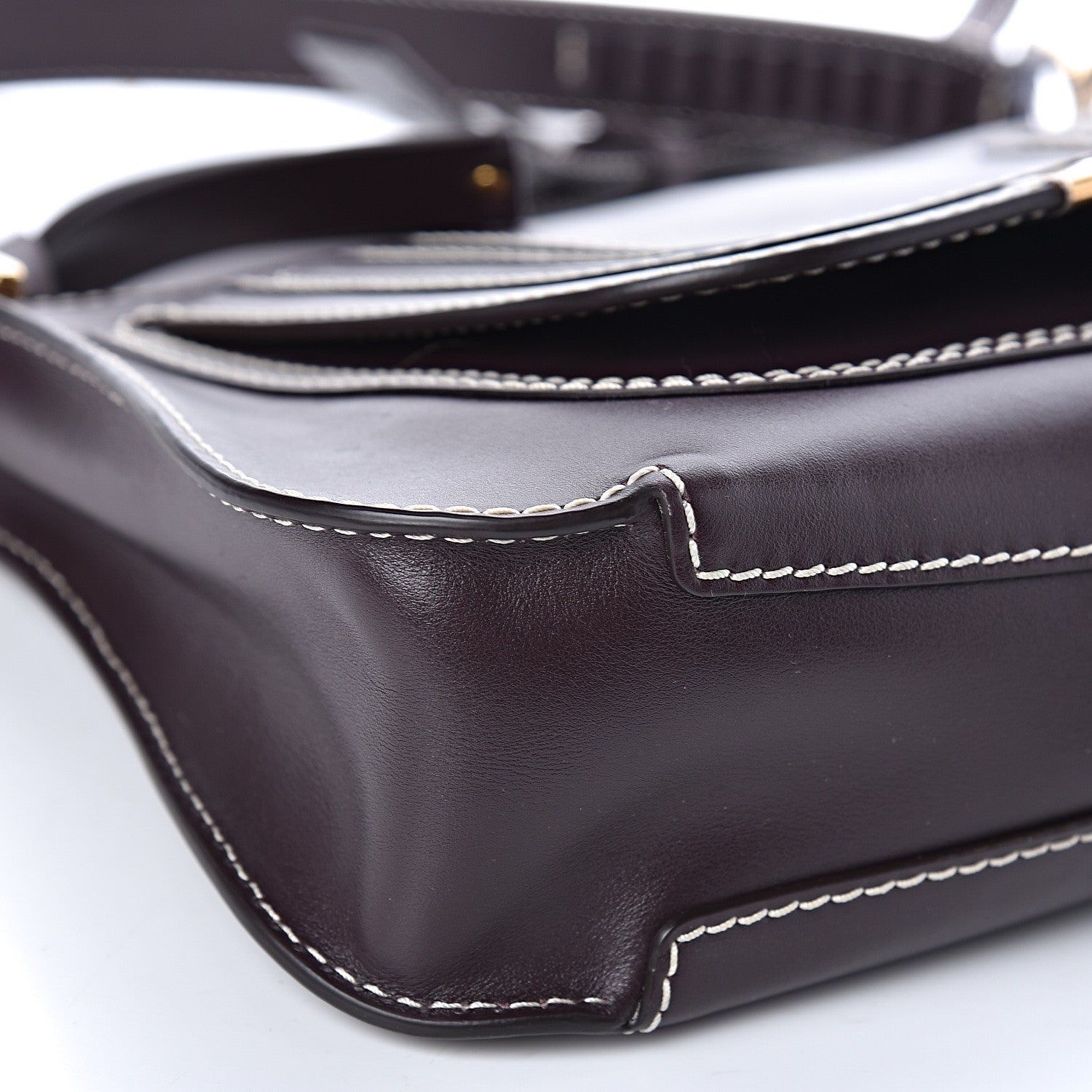 Chloe Calfskin Medium Marcie Saddle Shoulder Bag Black Raisin 5 of 9