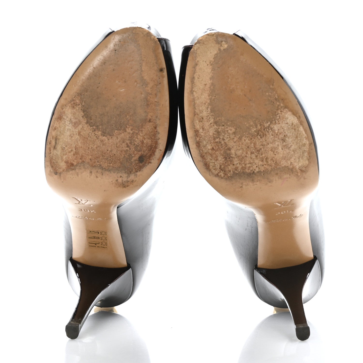 Louis Vuitton Patent Calfskin Oh Really Peep Toe Pumps 38.5 Amarante 6 of 12