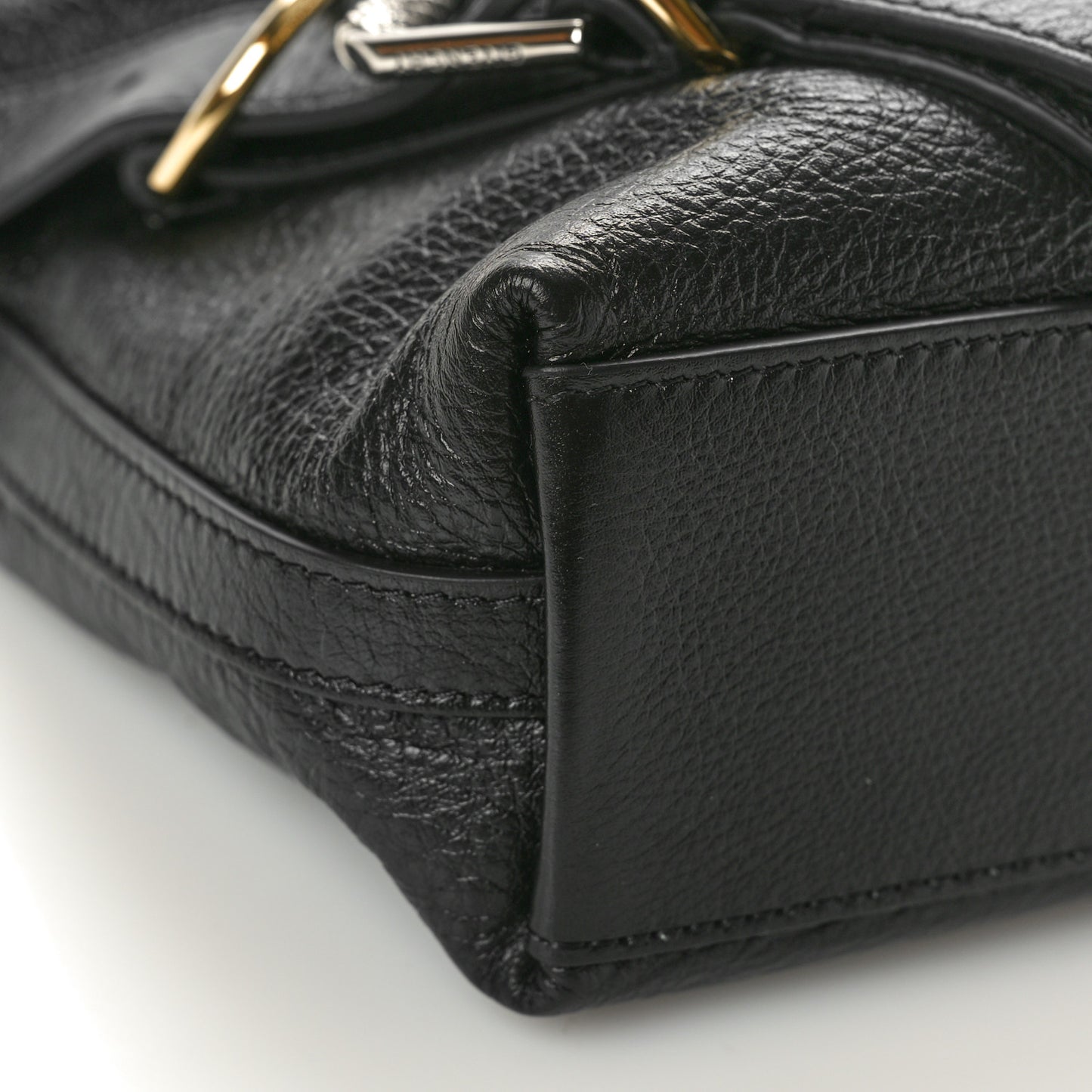 Crinkled Calfskin Small Voyou Bag Black