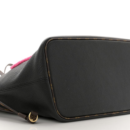 Louis Vuitton Calfskin Monogram Teddy Neverfull MM Black 9 of 14