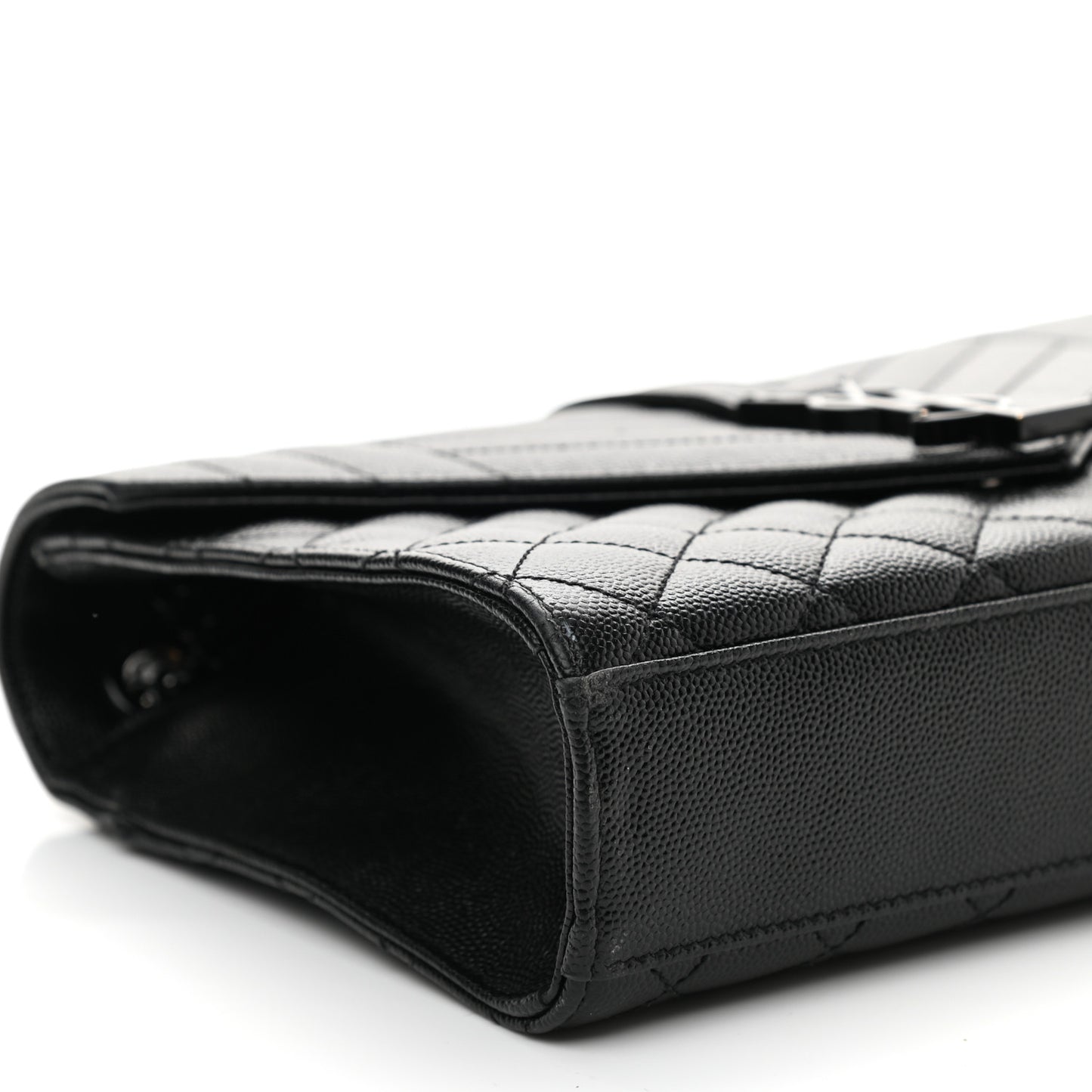 Grain De Poudre Textured Mixed Matelasse Triquilt Medium Monogram Satchel Black