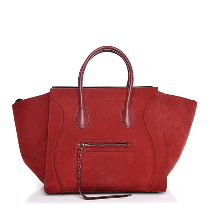 Celine Nubuck Medium Phantom Luggage Red 1 of 7