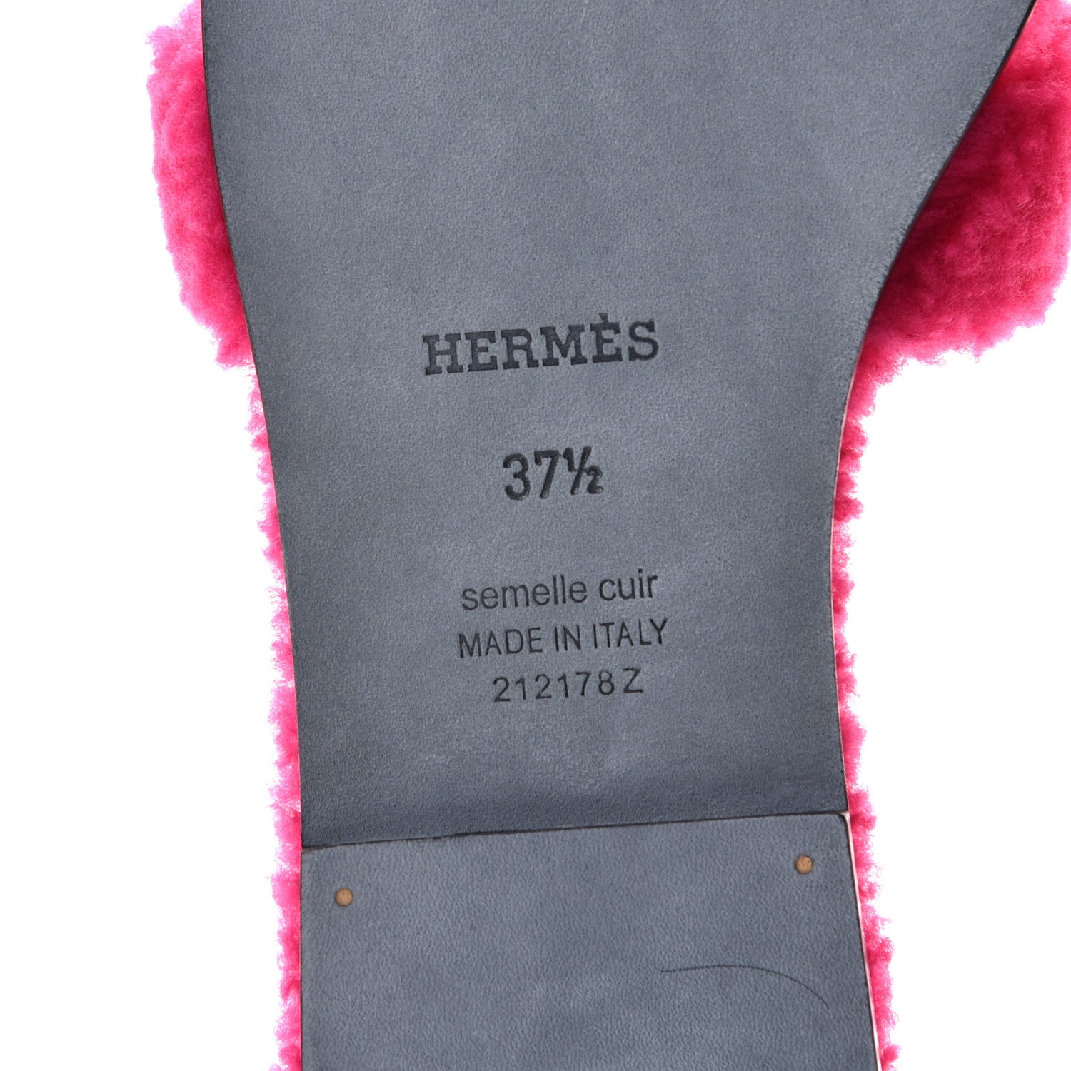 Hermes Woolskin Oran Sandals 37.5 Rose Fuchsia 9 of 10