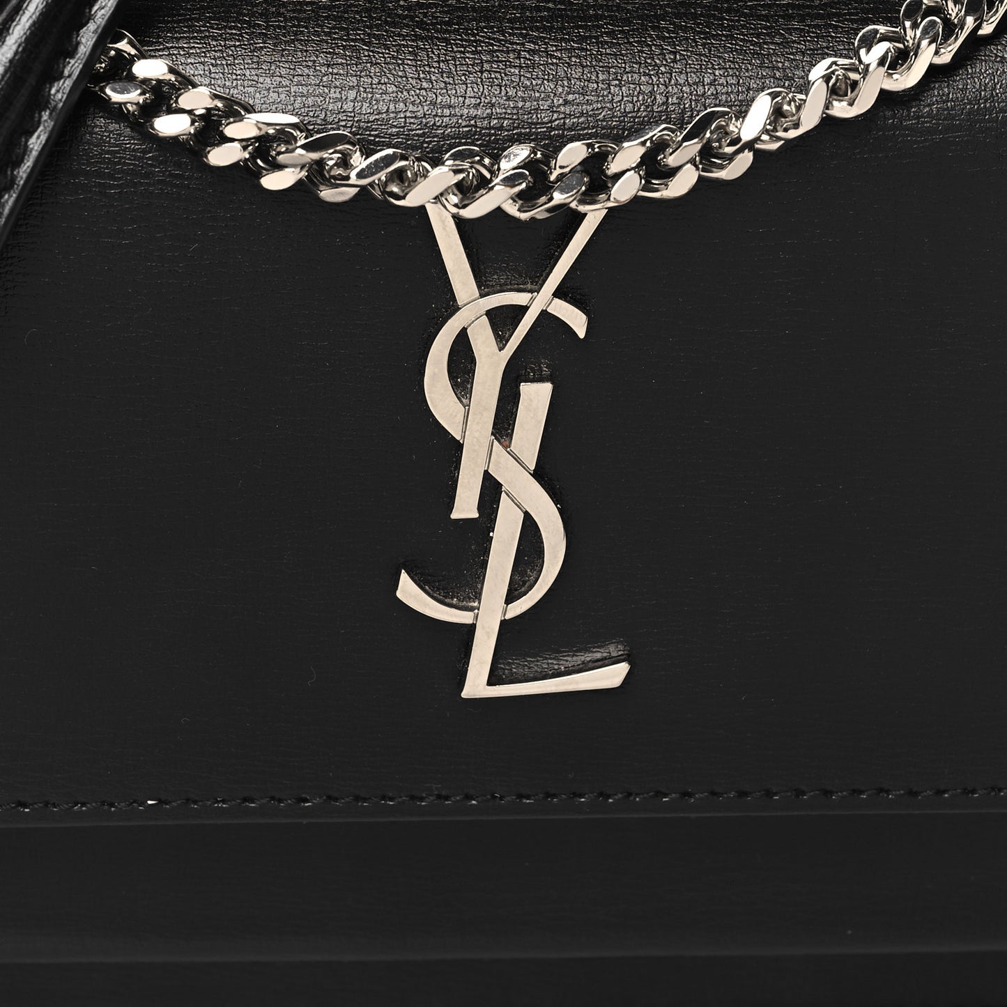 Calfskin Monogram Sunset Chain Wallet Black