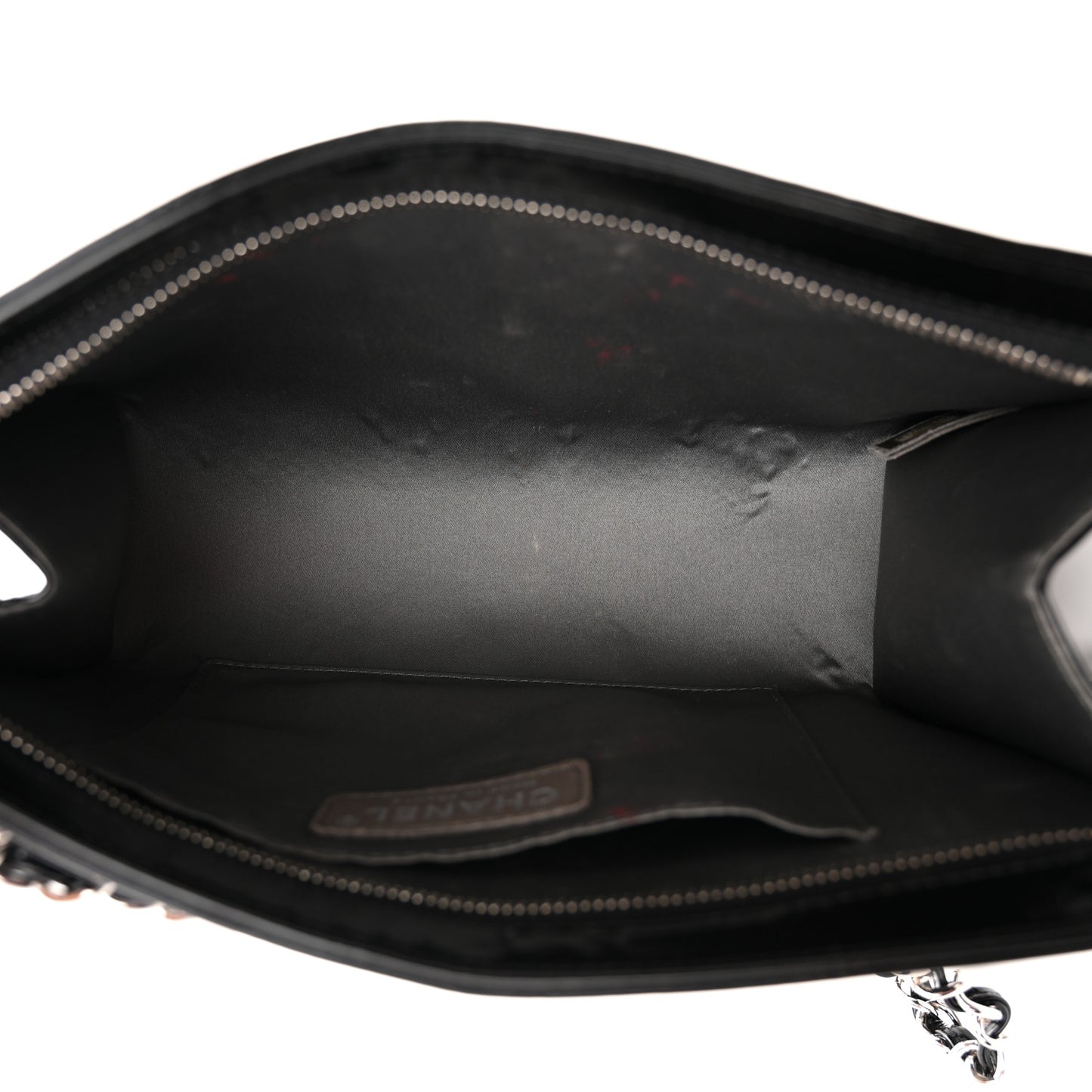 Patent Calfskin Lucky Symbols Pochette Black