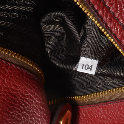 Prada Vitello Daino Shoulder Bag Rubino 9 of 11