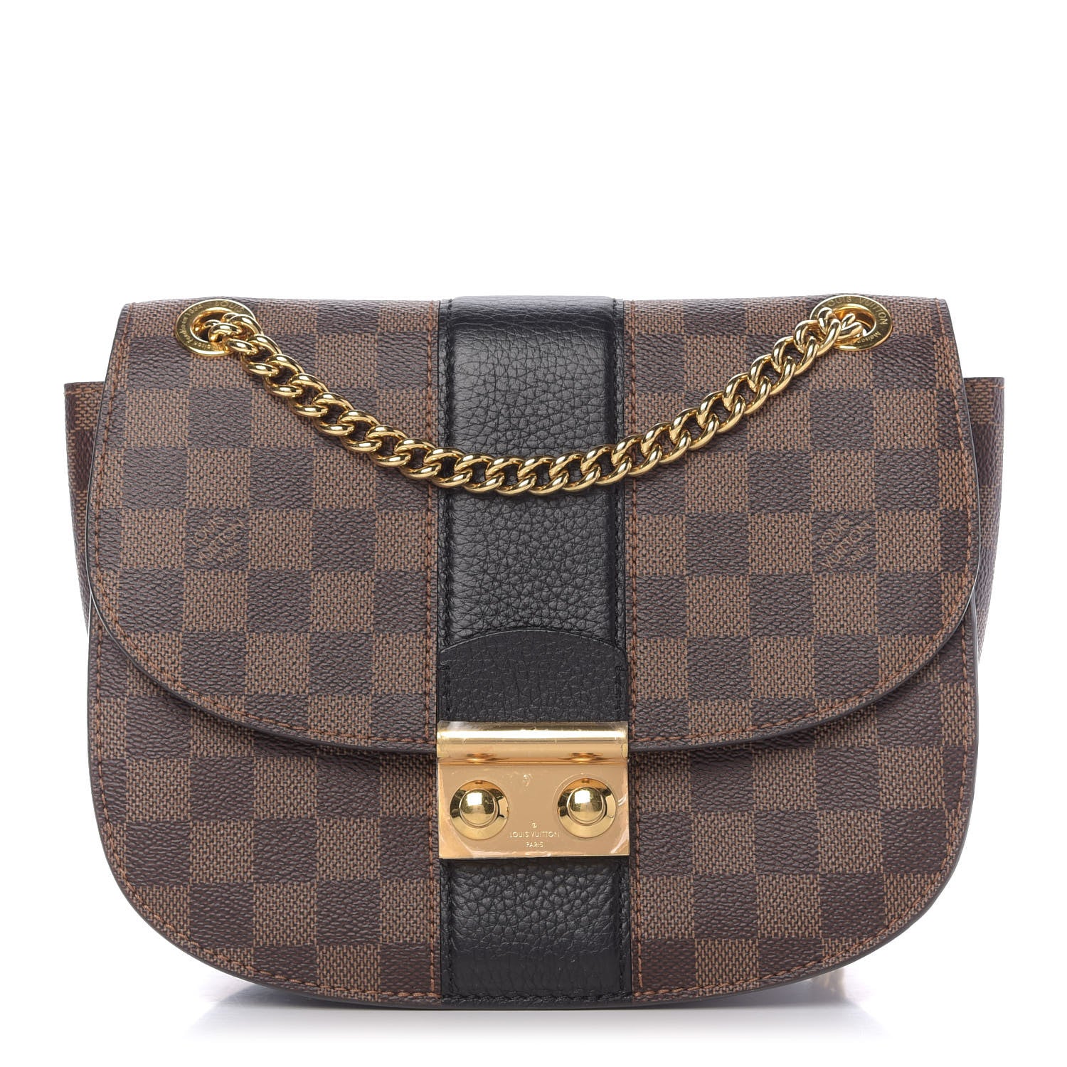 Louis Vuitton Damier Ebene Cuir Taurillon Wight Black 1 of 9