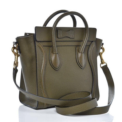 Celine Drummed Calfskin Nano Luggage Jungle 3 of 9