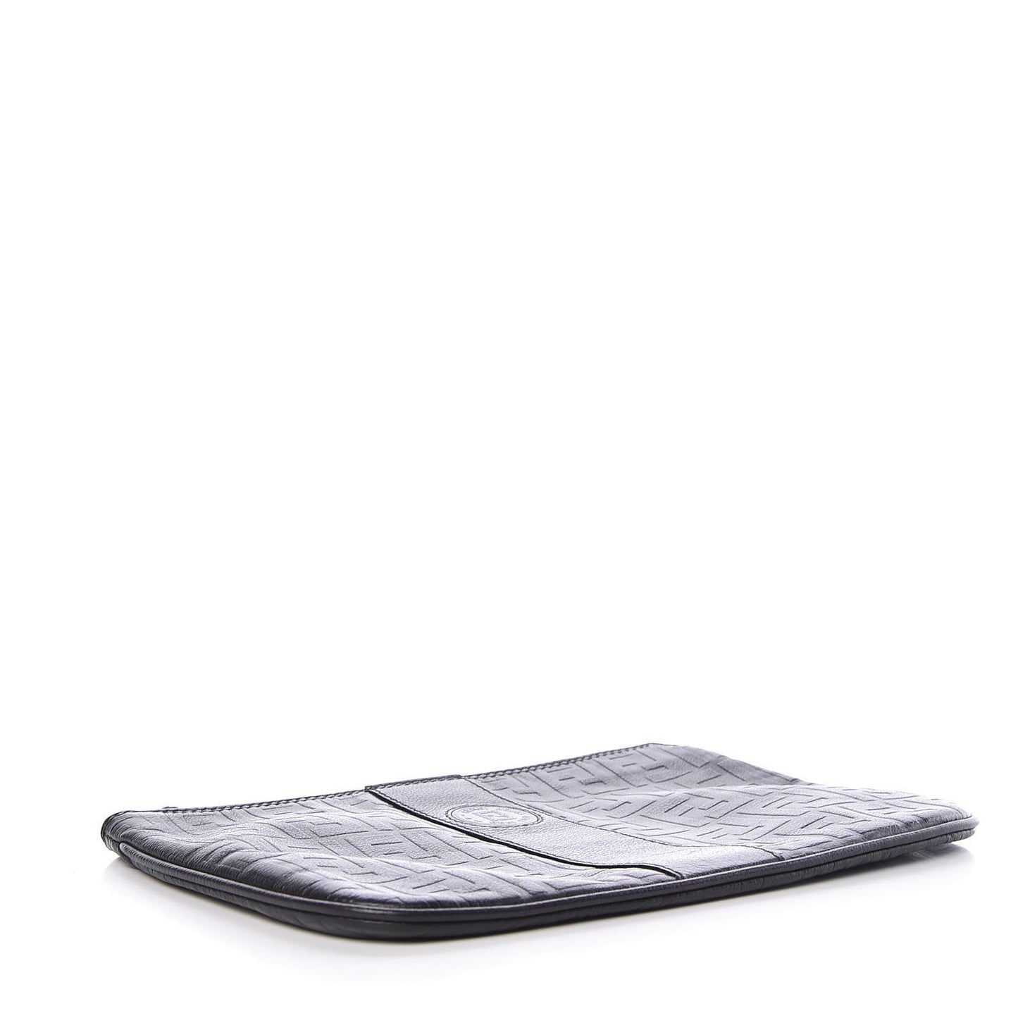 Calfskin FF Embossed Pouch Black