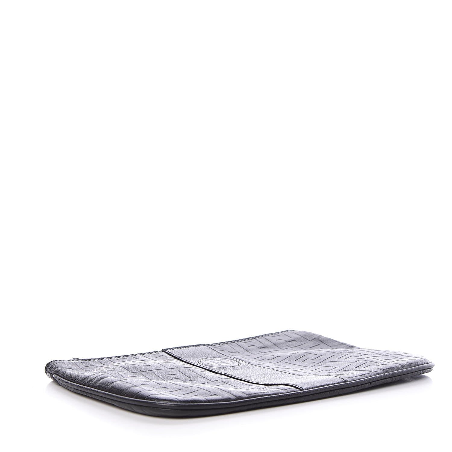 Fendi Calfskin FF Embossed Pouch Black 4 of 11