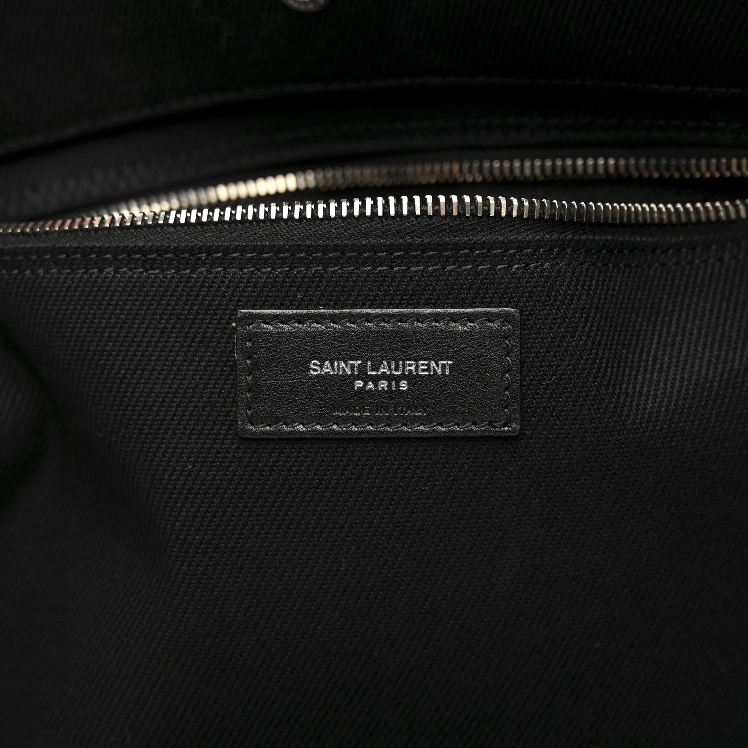 Saint Laurent Linen Calfskin Rive Gauche Tote Black 6 of 12