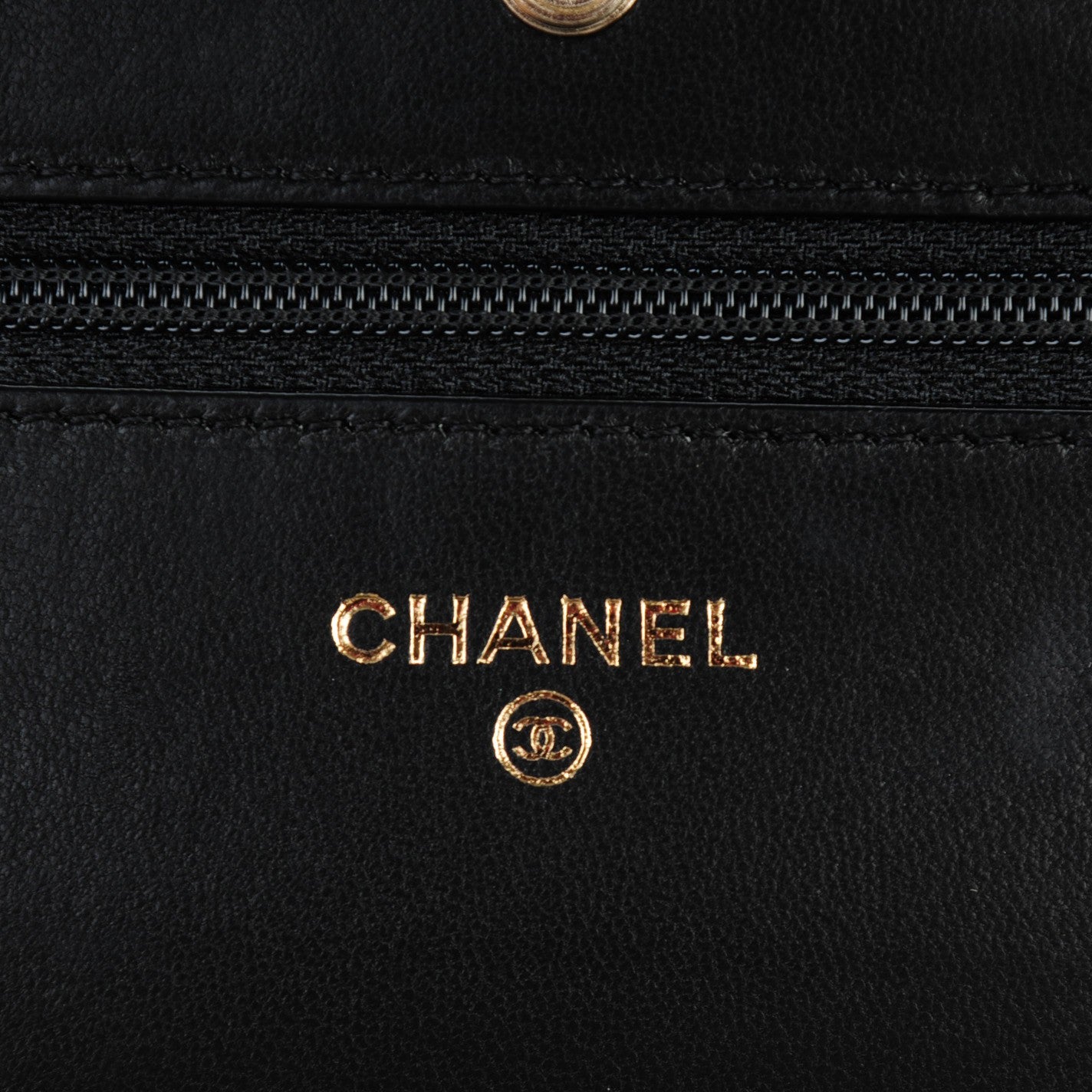Chanel Lambskin Camellia Embossed Wallet on Chain WOC Black 5 of 8