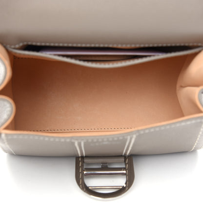 Delvaux Grained Rodeo Calfskin Surpique Mini Brillant Satchel Tourterelle Ivory 10 of 10