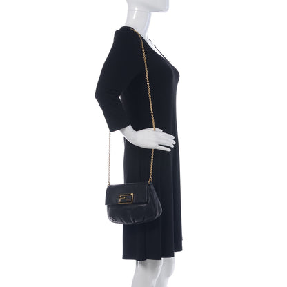 Fendi Vitello Flamingo Fendista Pouchette Crossbody Black 2 of 7