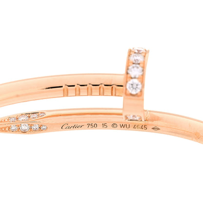 Cartier 18K Pink Gold Diamond Juste Un Clou Bracelet 15 5 of 5