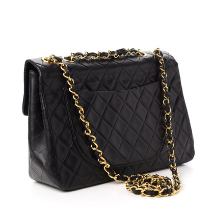 Chanel Lambskin Quilted XL Jumbo Single Flap Black 3 of 10
