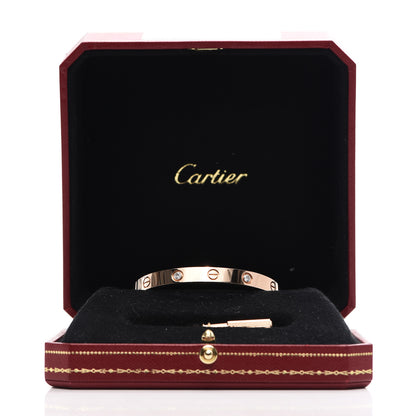 Cartier 18K Pink Gold 4 Diamond LOVE Bracelet 16 7 of 7