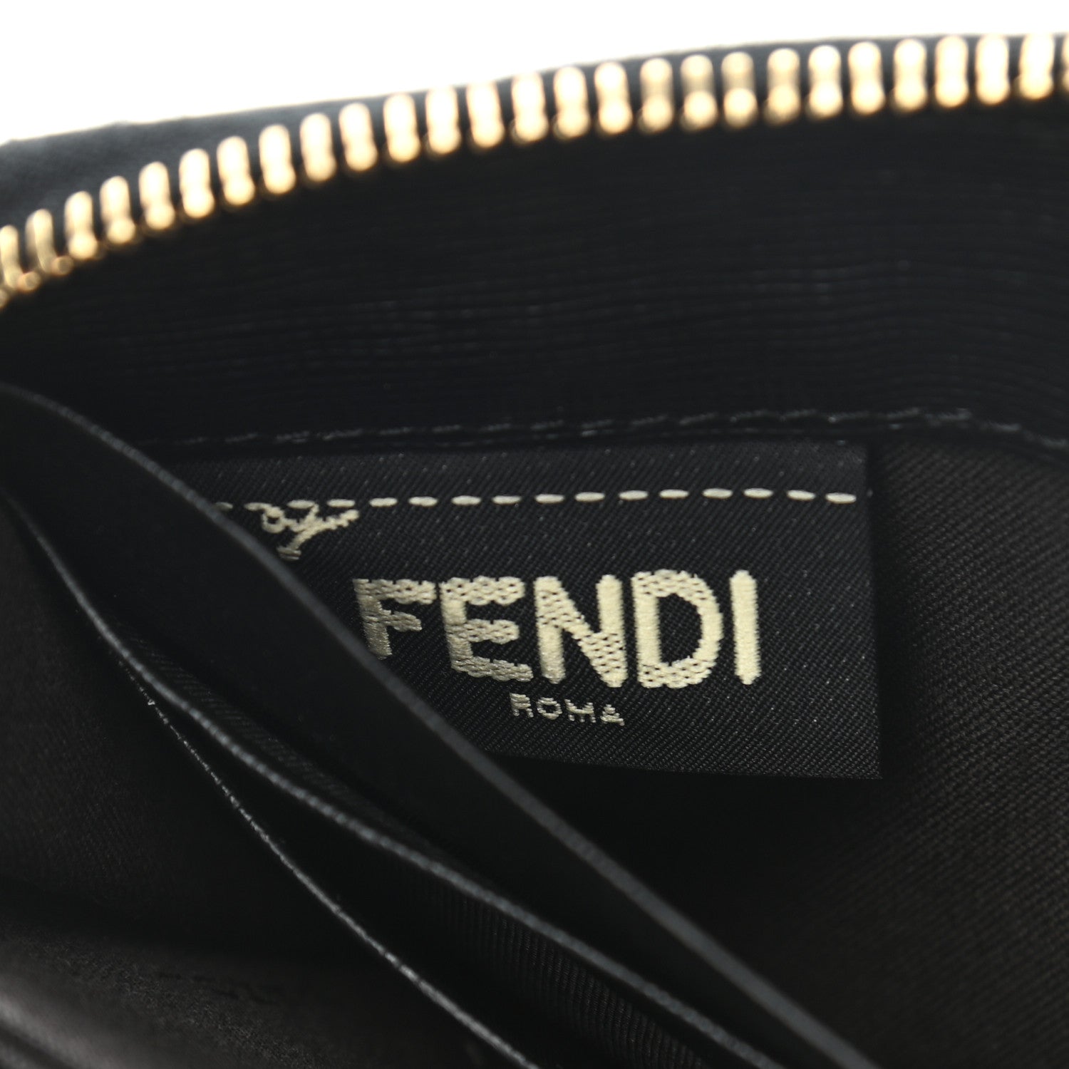 Fendi Vitello Elite Zip Around Wallet Black 6 of 8