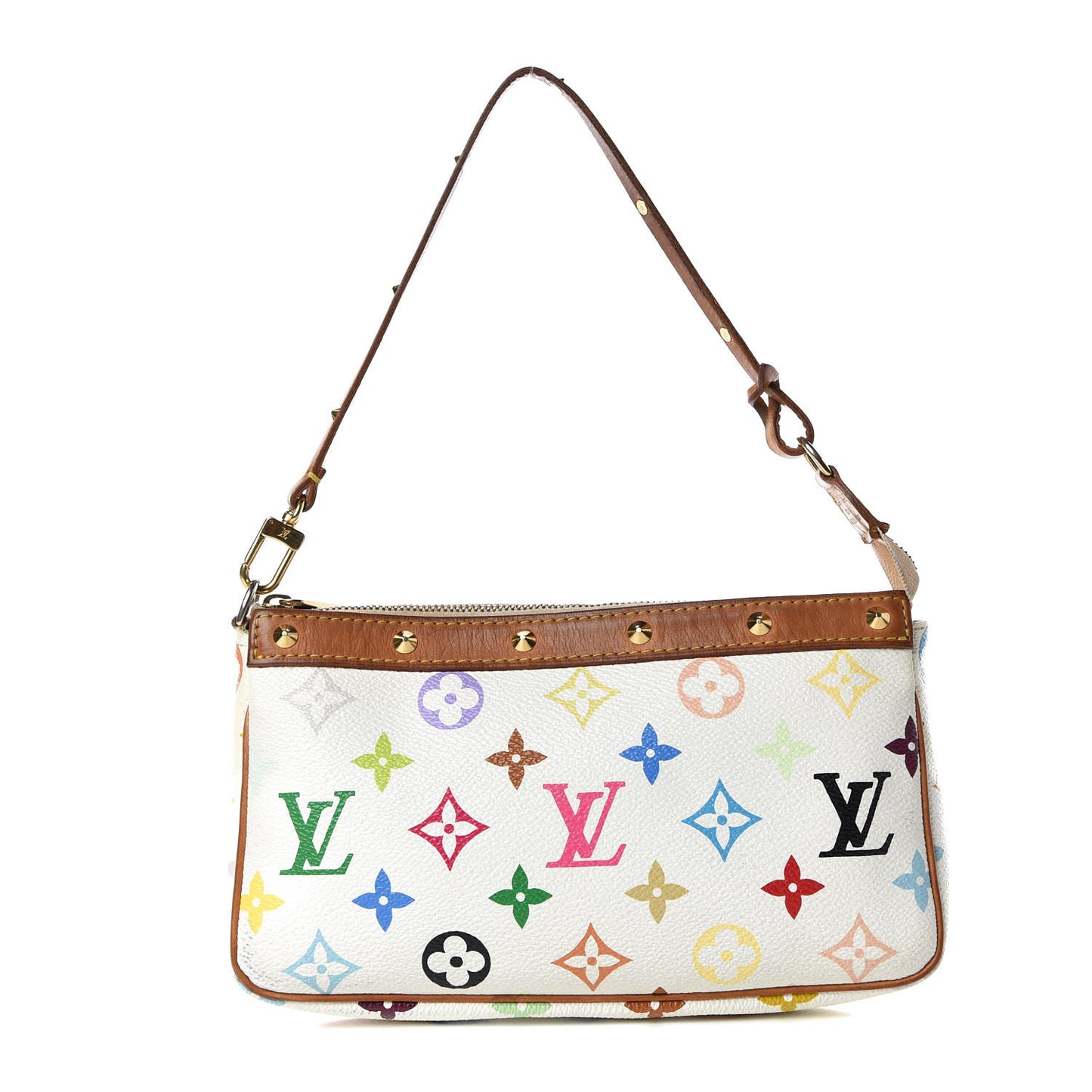 Monogram Multicolor Pochette Accessories White