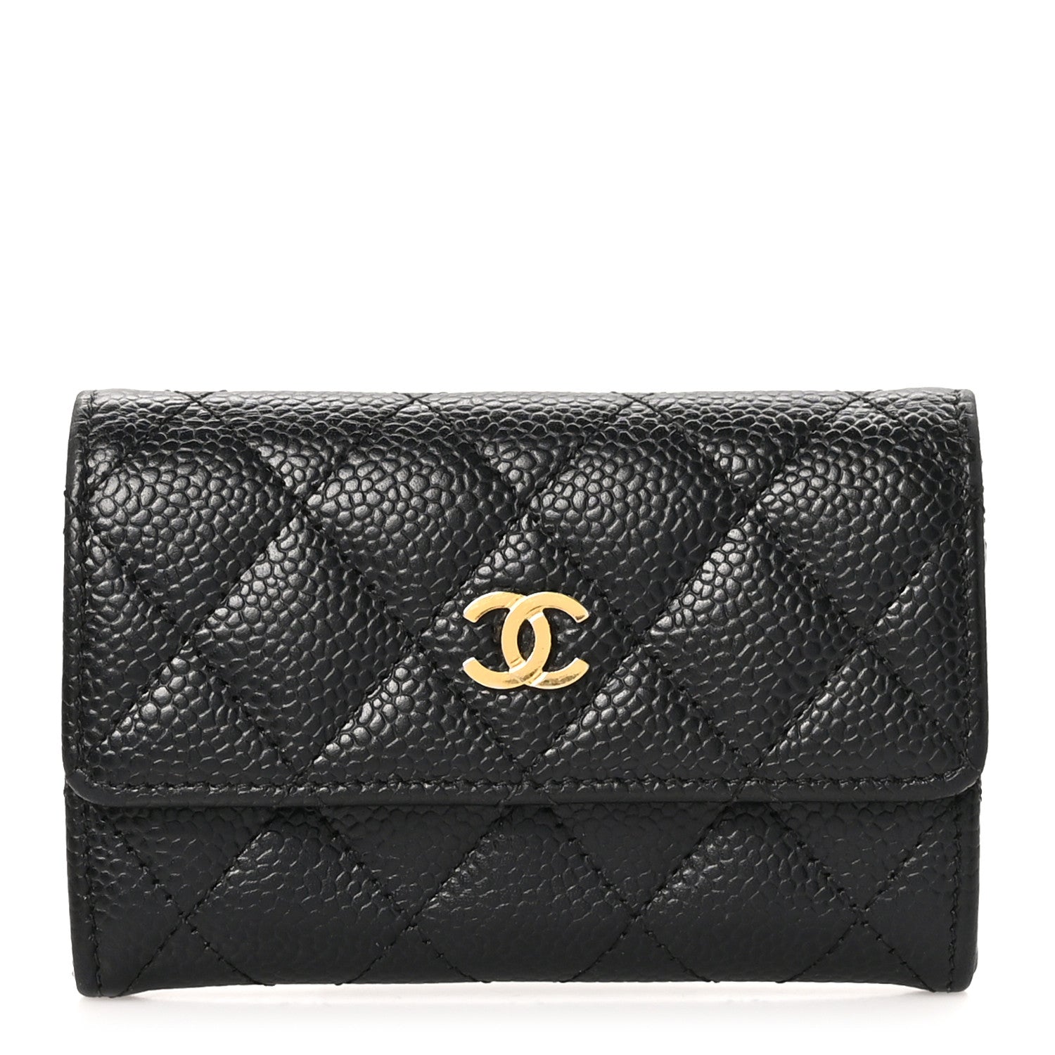 Chanel Caviar Quilted Flap Card Holder Wallet Black 1 of 10