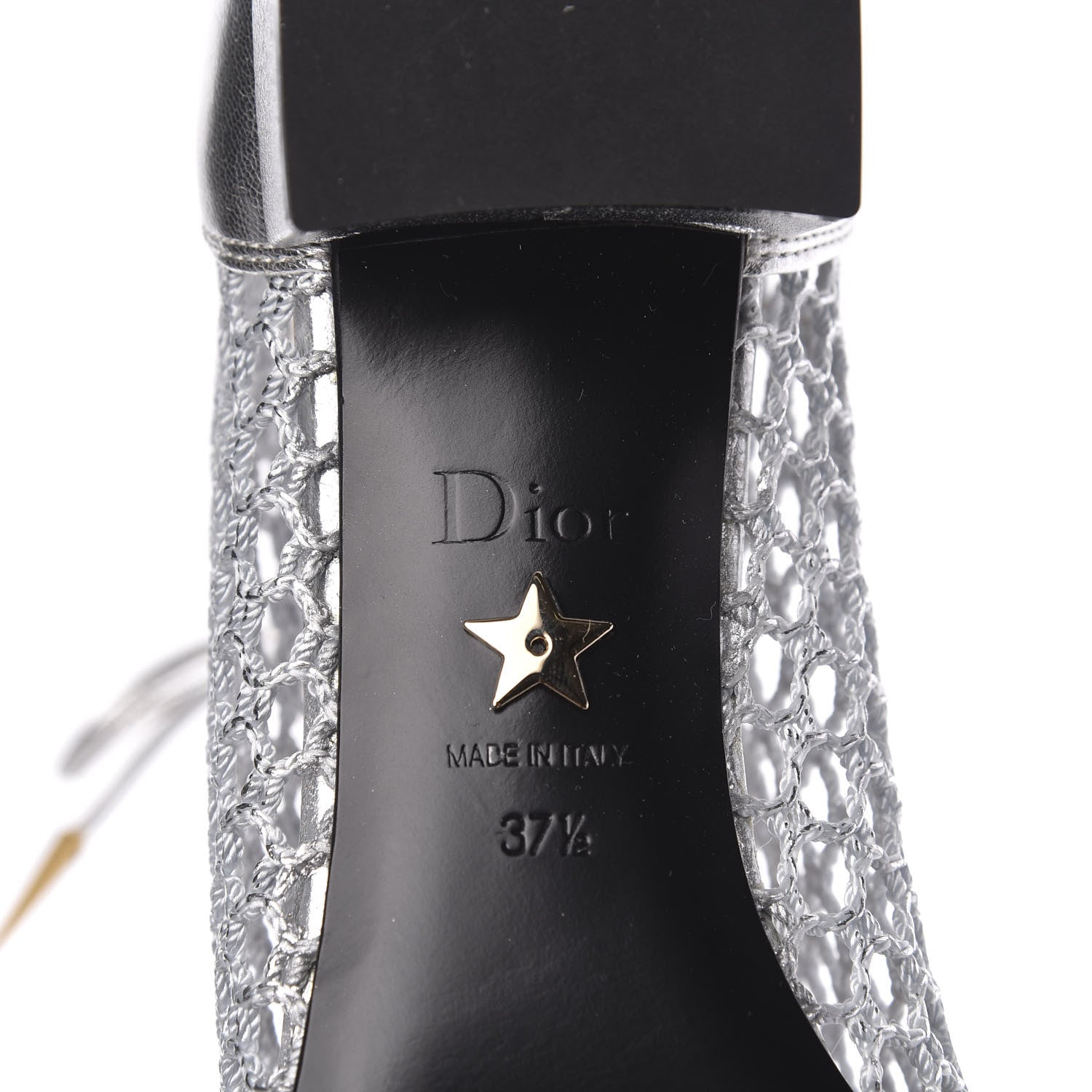 Christian Dior Laminated Lambskin Resille Naughtily-D 30mm Ankle Boots 37.5 Silver 6 of 9