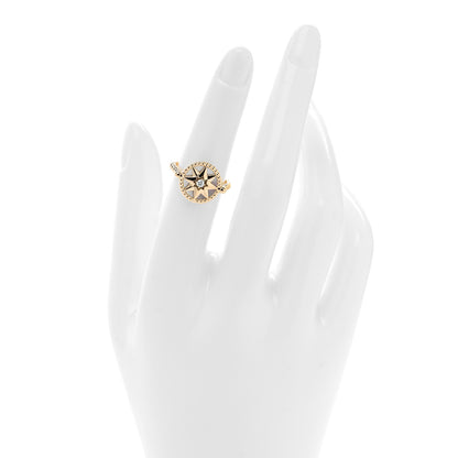 Christian Dior 18K Yellow Gold Diamond Mother of Pearl Rose Des Vents Ring 51 5.75 2 of 4