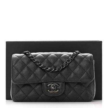 Chanel Crumpled Calfskin Quilted Mini Rectangular Flap So Black 11 of 11