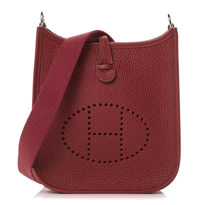 Hermes Taurillon Clemence Evelyne TPM Rouge Grenat 2 of 11