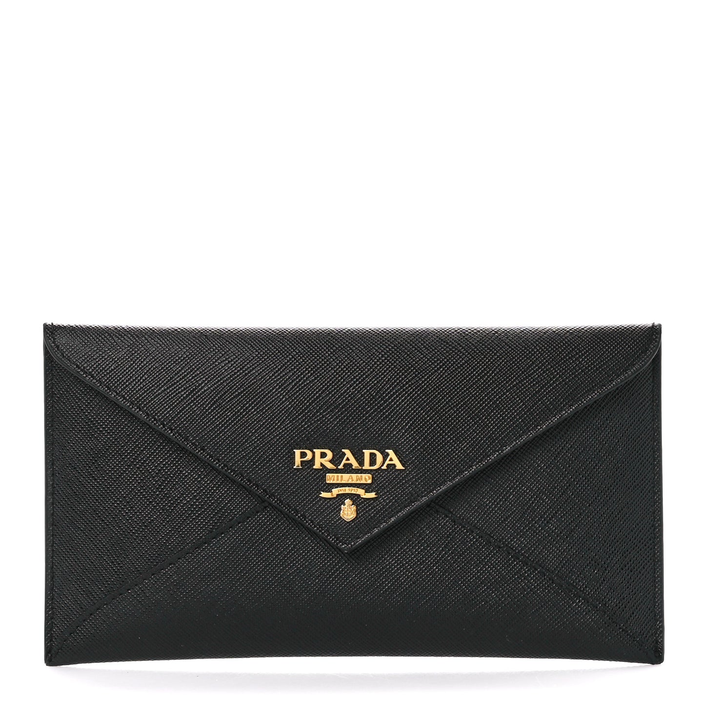 Saffiano Metal Envelope Wallet Black