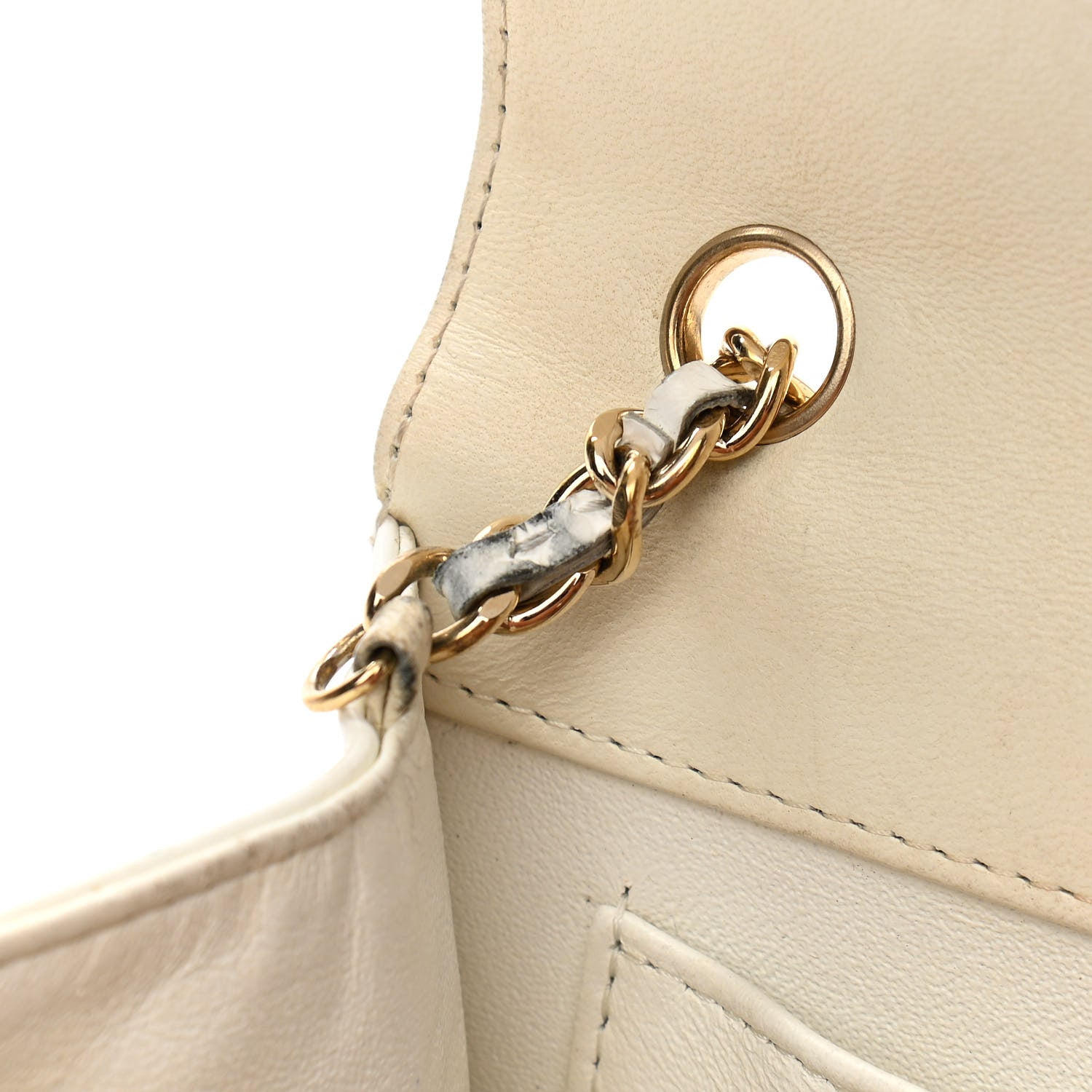 Chanel Lambskin Stitched Small Single Flap White 13 of 17