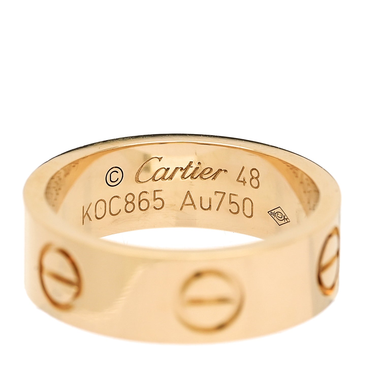 18K Yellow Gold 5.5mm LOVE Ring 48 4.5