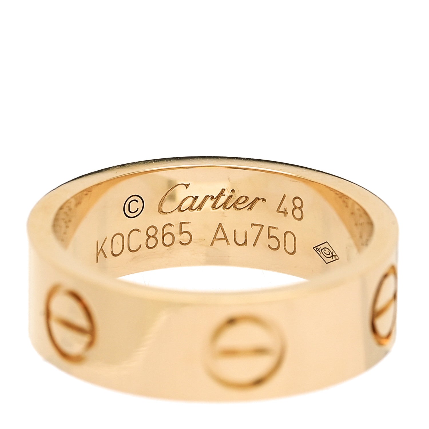 Cartier 18K Yellow Gold 5.5mm LOVE Ring 48 4.5 4 of 5