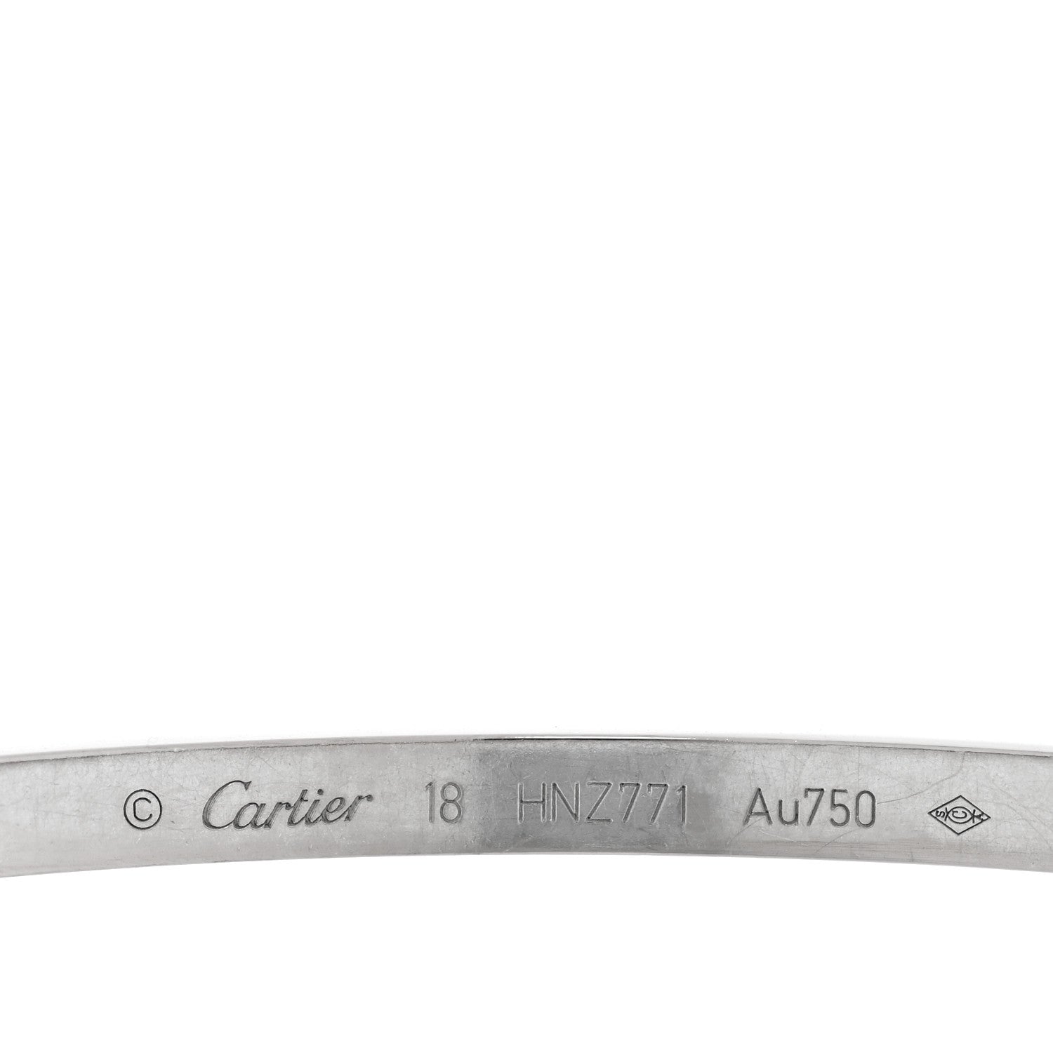 Cartier 18K White Gold Small LOVE Bracelet 18 3 of 7