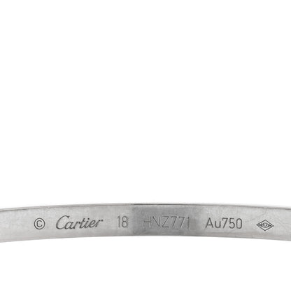 Cartier 18K White Gold Small LOVE Bracelet 18 3 of 7