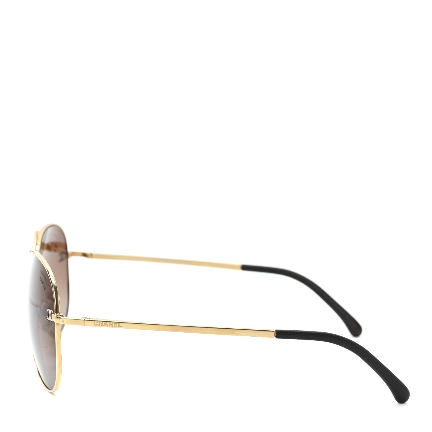 Chanel Metal Polarized Aviator CC Sunglasses 4189-T-Q Brown 3 of 6