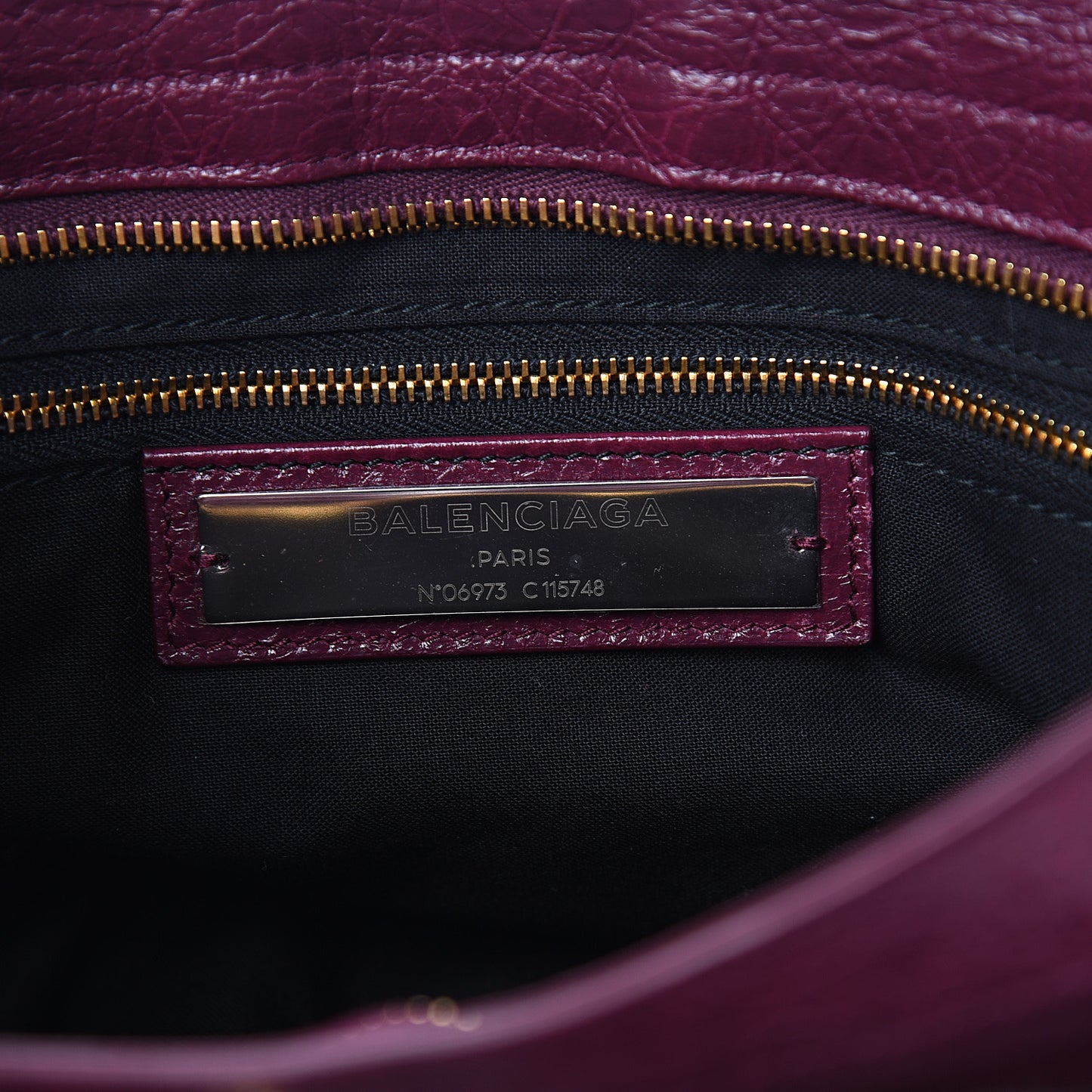 Agneau Classic Gold Hardware City Violet Prune